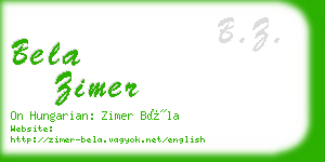 bela zimer business card
